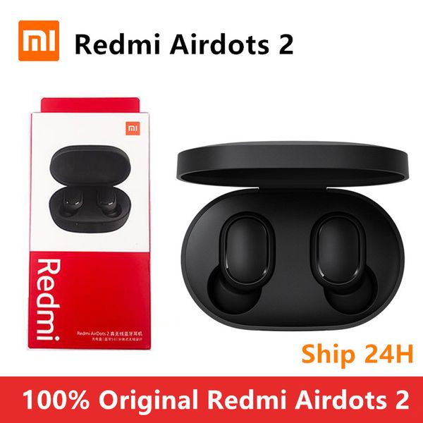 

New 100% Original Xiaomi Redmi Airdots 2 Headset TWS True Wireless Bluetooth Earphone With Mic Earbuds Auto Link AI Control