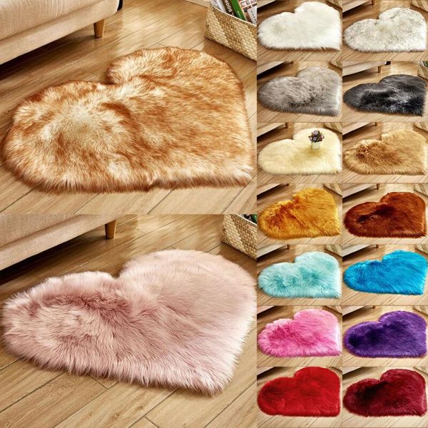 

carpets fluffy rugs anti-skid round mat light area rug heart shaped floor bedroom carpet