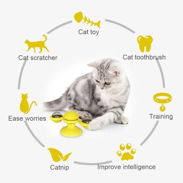 

cat toys windmill interactive smart catnip training cleaning pet massage rotatable funny brush cats led balls scratching teasing