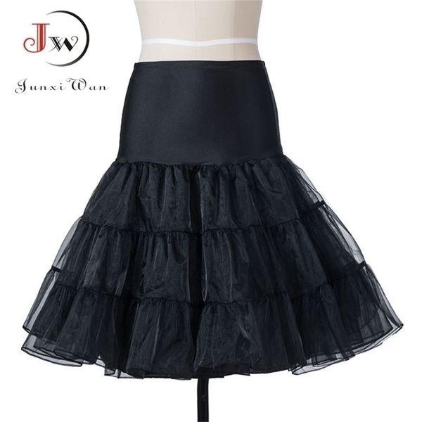 

tutu skirt swing rockabilly petticoat underskirt fluffy pettiskirt for wedding bridal vintage 50s audrey hepburn women ball gown 210310, Black