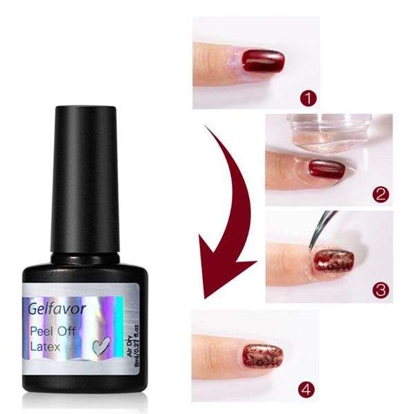 

nail gel anti-overflow glue peel off polish edge protection anti-ing art latex, Red;pink