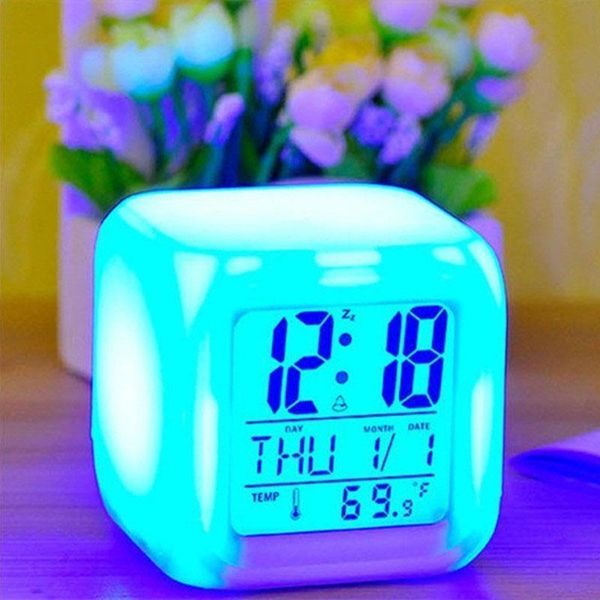 

other clocks & accessories led digital alarm clock 7 color change snooze mute calendar deskelectronic bcaklight table