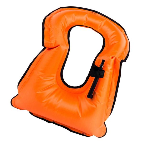 

life vest & buoy kids manual inflatable outdoor portable safety preserver aid for swimming boating sailing (orange)
