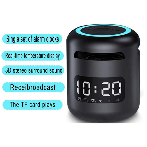

mini speakers alarm clock bluetooth speaker mp3 music player for kids,bedroom,camping wireless powerful soundbar