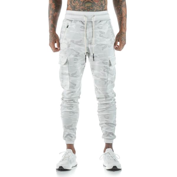 GODLIKEU Pantaloni cargo da uomo estivi Camo Pantaloni invernali da allenamento sportivi casual mimetici bianchi