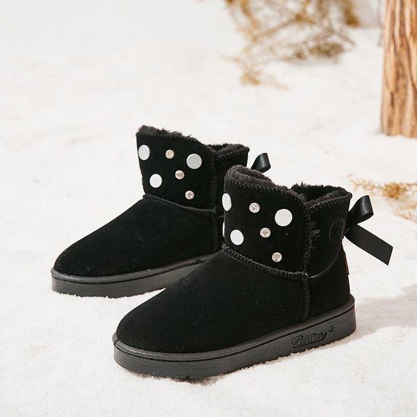 

boots 2021 snow female sports shoes fashion casual plus velvet warm girl black