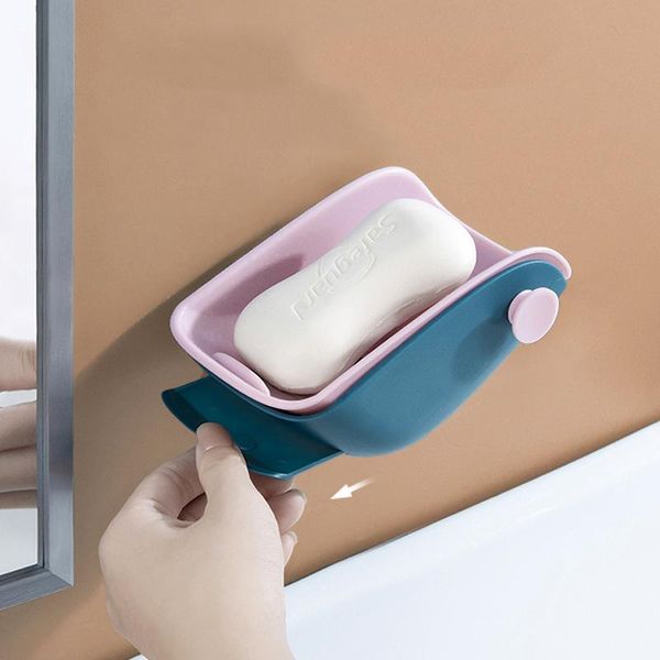 

soap dishes box, shelf, wall mounted, drain household artifact, double deck, large