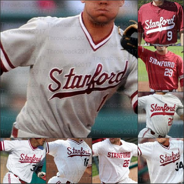 

2021 ncaa stanford college baseball jerseys brock jones drew bowser brendan beck edman stephen 25 piscotty, Black