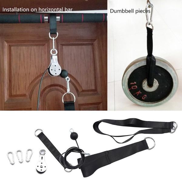 

resistance bands pulley cable machine attachment home gym biceps triceps arm strength training1