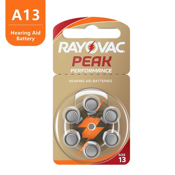 

60 pcs new zinc air 1.45v rayovac peak hearing aid batteries a13 13a 13 p13 pr48 hearing aid battery for hearing aidsscouts