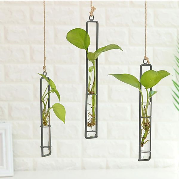 

vases hanging hydroponic vase art flower planter glass tube decor diy home garden plant decoration