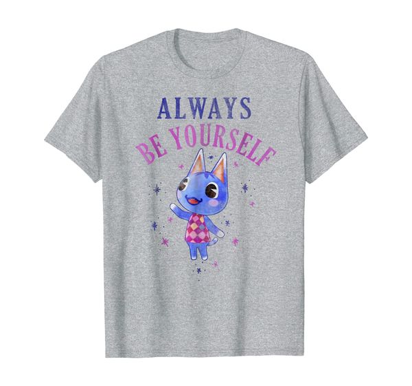 

animal crossing always be yourself sparkle graphic t-shirt, White;black