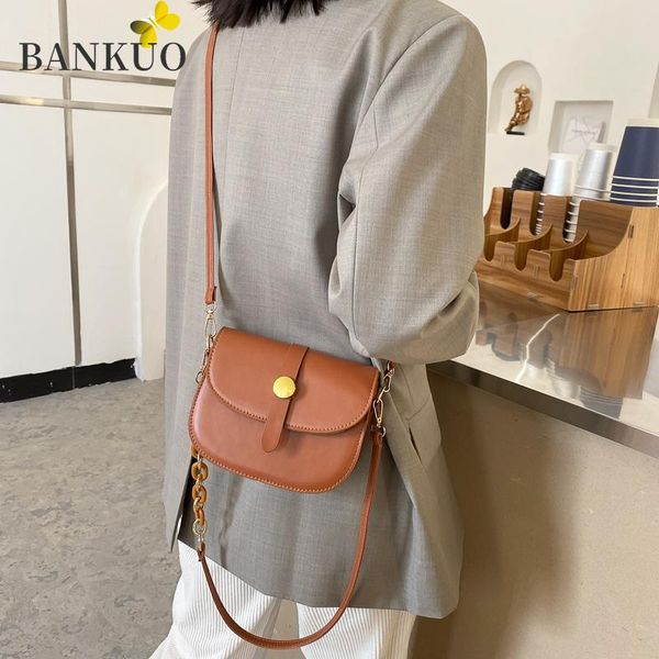 

shoulder bags bankuo women's bag pu solid color leather fashion all-match crossbody girly vintage c243