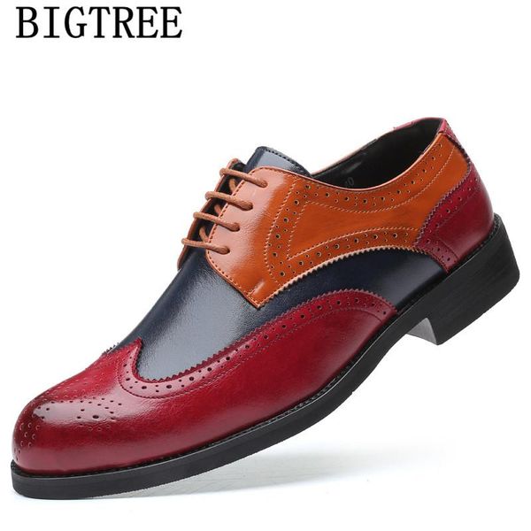 

dress shoes brogue men formal italian brand business oxford leather coiffeur elegant for erkek ayakkab, Black