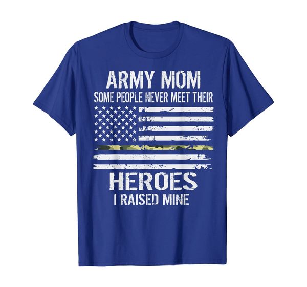 

womens-proud-army-mom-i raised-my hero-tshirt gift, White;black