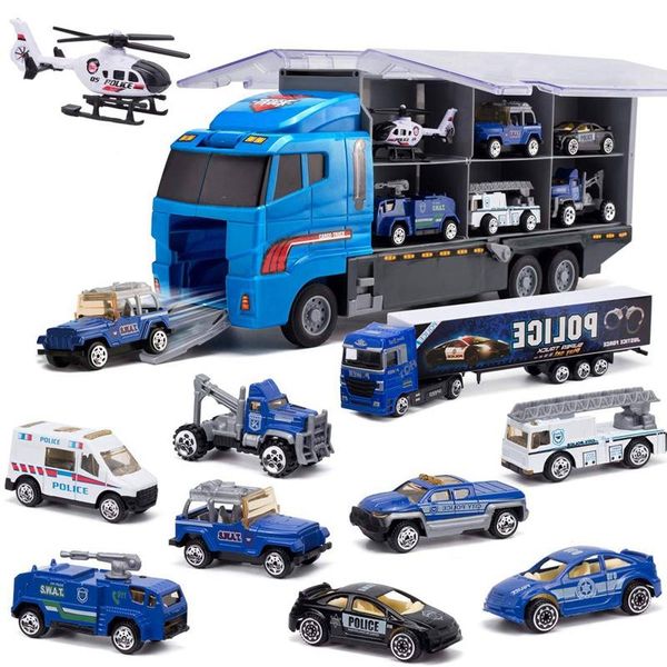 

gift sets 10-in-1 transport truck, mini die-cast toy car, loaded car set