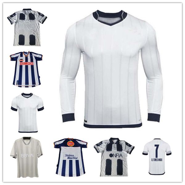 

monterrey 75th soccer jersey 02 03 white rayados 75 years anniversary #7 r.funesmori soccer shirts sanchez janssen layun football uniform, Black;yellow