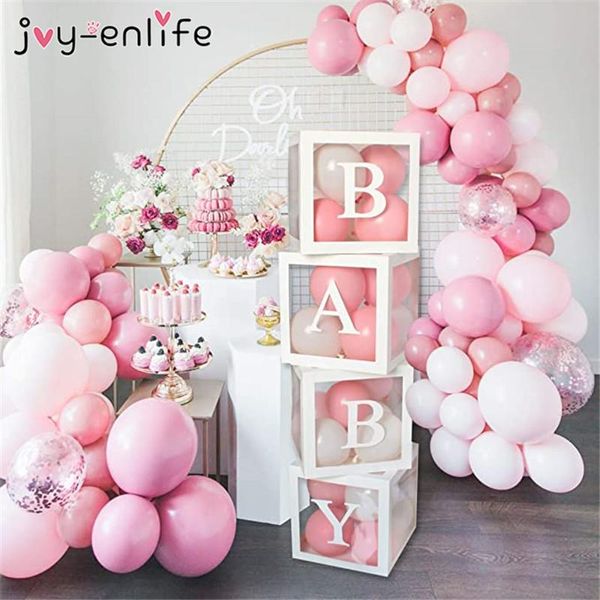 

party decoration a-z letter name transparent balloon box baby blocks boy girl gift wedding decorations shower birthday deco