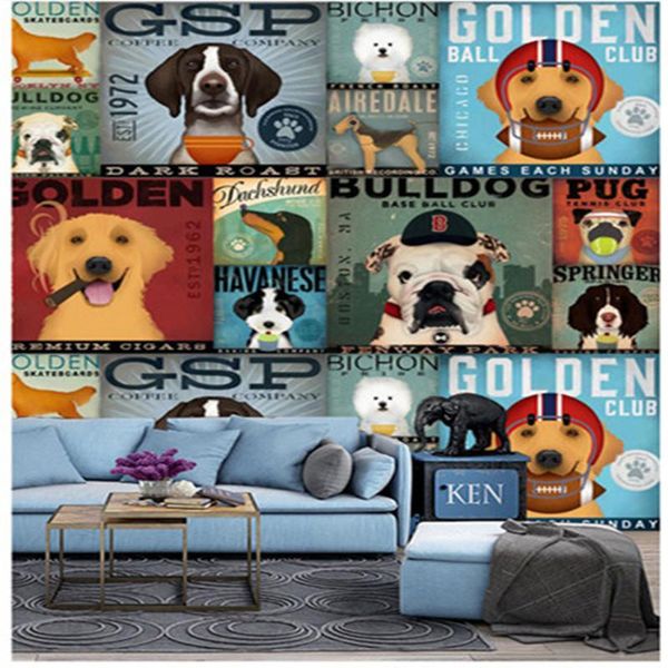 

wallpapers custom wallpaper personalized pet theme mural lovely dog animal cartoon family enterprise wall decoration size customization