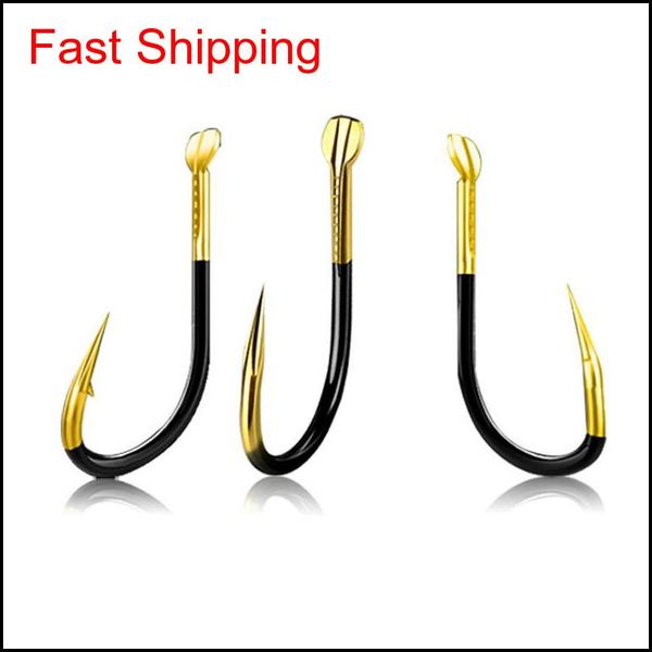 

new large fishing gear black gold double groove barbed outdoor fishing supplies large hook fish jlletz yyysports