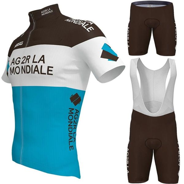 

racing sets set ag2r cycling jersey 2021 bicycle clothing sport wear short sleeve mtb bike road maillot culotte, Black;blue