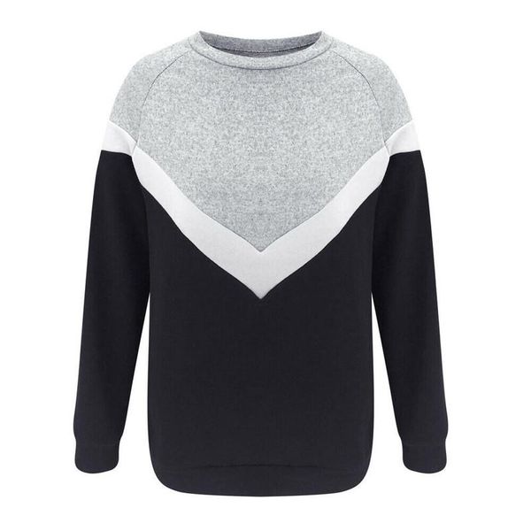 

women's hoodies & sweatshirts female patchwork loose sweatshirt fashion long sleeves jumper wear autumn winter warm casual tunic women, Black