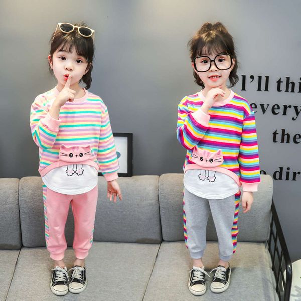 

and girls' children's spring suit, White