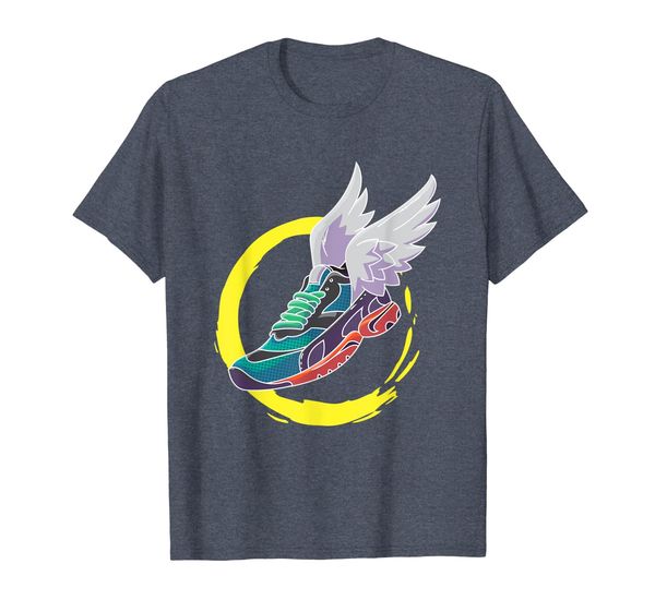 

Track and Field TShirt - Winged Sneaker Running Shoe, Mainly pictures