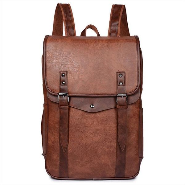 

multifunction solid leather backpack men business computer back pack man casual fashion travel backpacks for waterproof bag