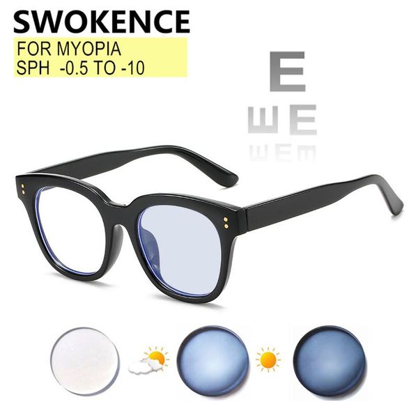 

sunglasses blue light blocking myopia glasses prescription -0.5 to -10 women men oversized frame shortsighted pochromic astigmatism f502, White;black