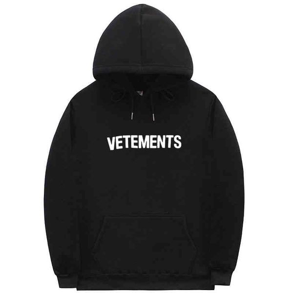 

streetwear vetements hoodi men/women fashion print couple cloth sudadera hombre hip hop vetements hoody sweatshirt, Black