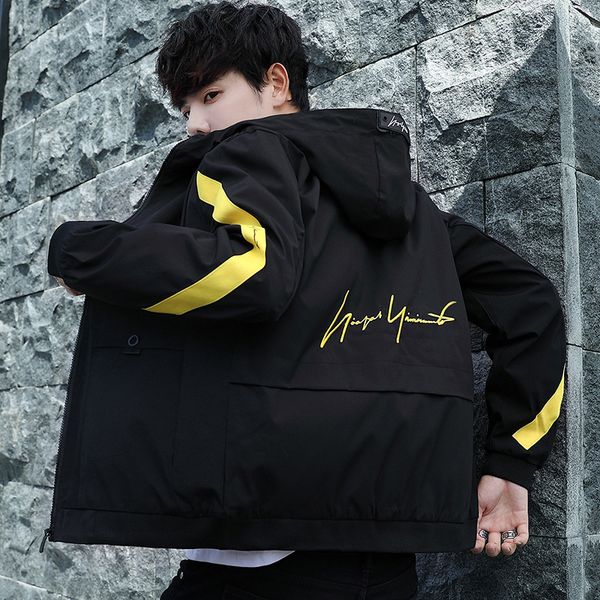 

2021 new spring and autumn functional tooling jacket men's fashion versatile clothes, Black;brown