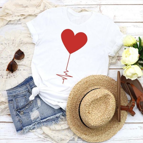 

and women graphic love shape mens t shirts valentine 90s cute fashion short sleeve print tees clothing female shirt, White;black
