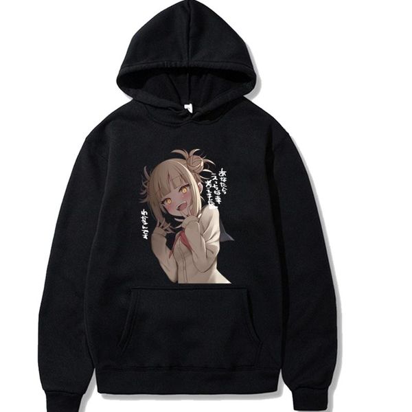 

women's hoodies & sweatshirts kawaii sugoi himiko anime my hero academia women casual harajuku cartoon clothes winter male, Black