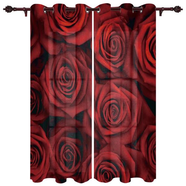 

curtain & drapes modern curtains dark red rose flower baby room bedroom creative window kitchen living terrace valance
