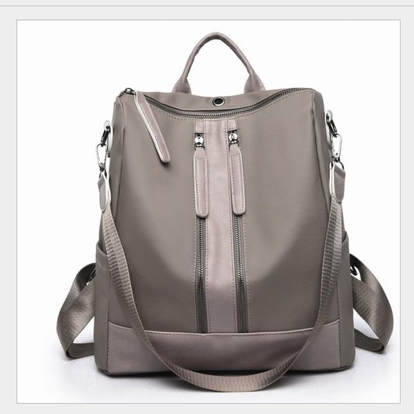 

women's outdoor simple oxford zipper contrast color backpack multi-purpose travel bag multifunctional preppy style