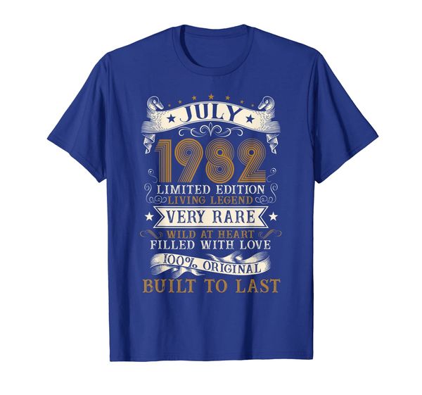

vintage 37th birthday july 1982 t shirt 37 years old gift, White;black