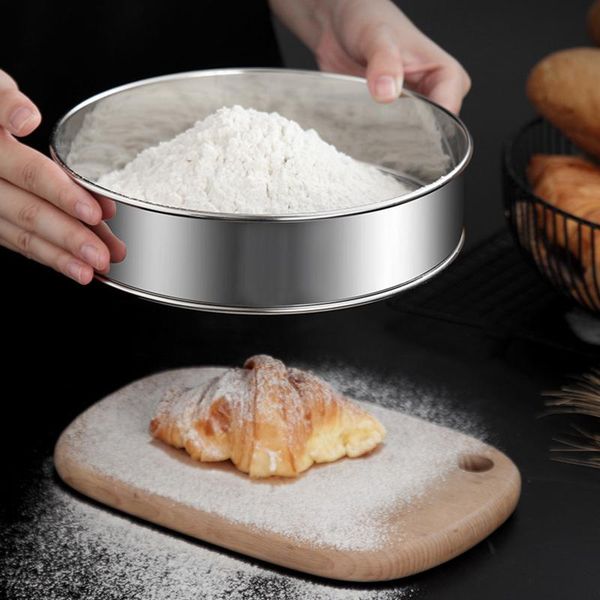 

baking & pastry tools powdered sugar sieve flour bolt 6 inch sifter fine mesh strainer kitchen stainless steel professional tool