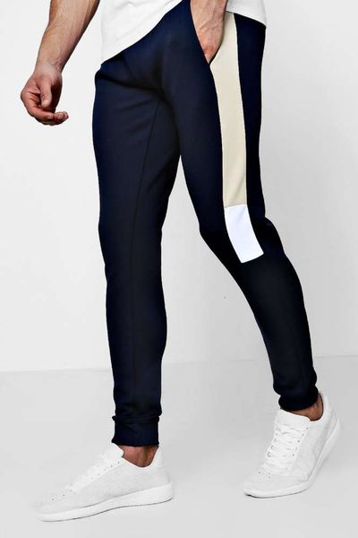 

2020 spring new casual pants men's stitched men's knitted trousers men's sports pants, Black