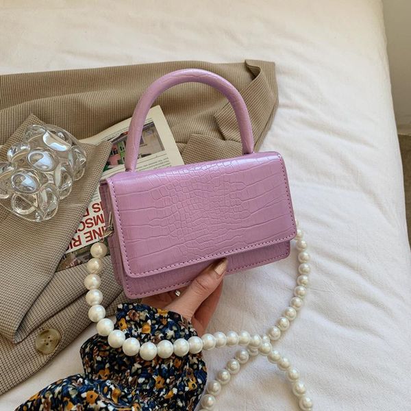 

evening bags chain small bag woman 2021 spring and autumn fashion square shoulder texture messenger handbag purse