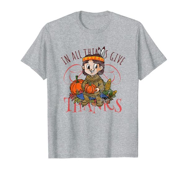 

thanksgiving - in all things give thanks t-shirt, White;black