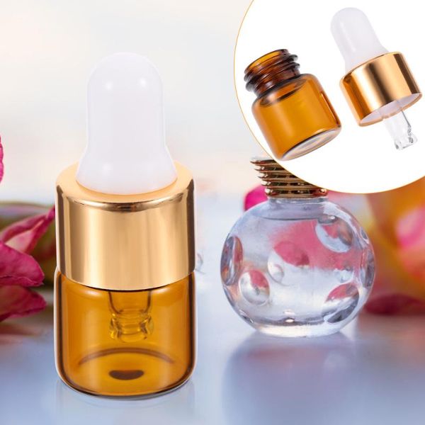 

storage bottles & jars 30pcs 1ml portable glass dropper bottle mini essential oil