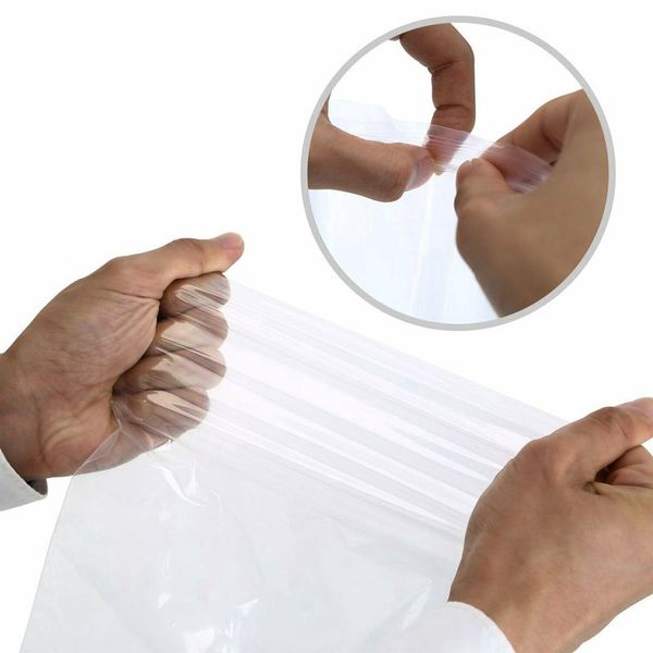 2021 1set = 100 pcs 2mil Clear Plástico Reclosable Zip Poly Sacos com fecho de fechamento resealable Zipper