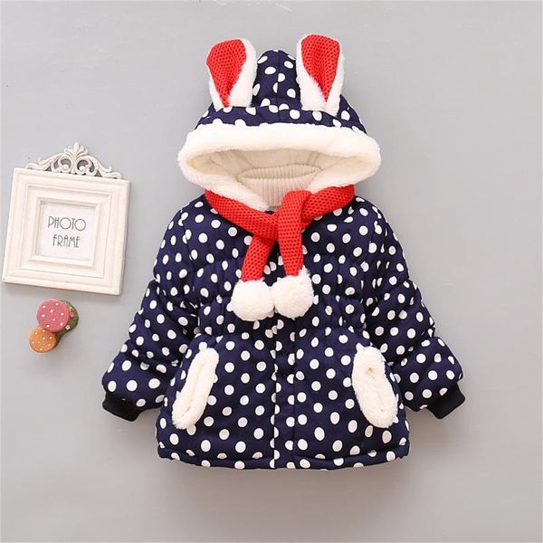 

jackets winter girls thick coat children warm hoodies down coats kids cotton baby cartoon plus velvet 3d ear outerwear, Blue;gray