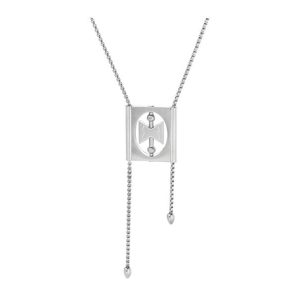 

tide brand rotatable telescopic axe necklace dark wind hip-hop tassel personality autumn and winter sweater chain, Silver
