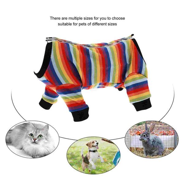 

cat costumes rainbow color pet dog recovery shirt anti-lick suit