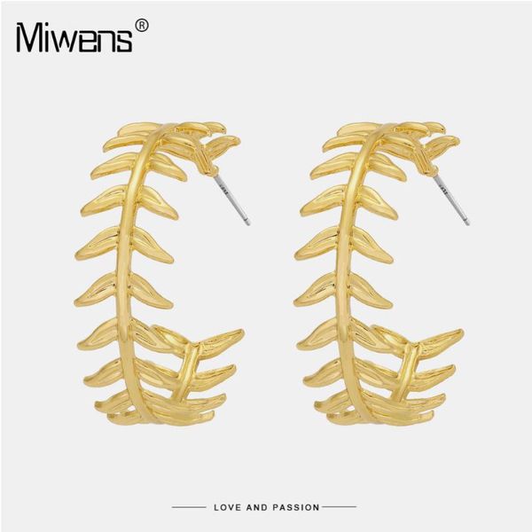 

hoop & huggie gold circle leaf earrings for women statement vintage irregular jewelry accessories brincos, Golden;silver