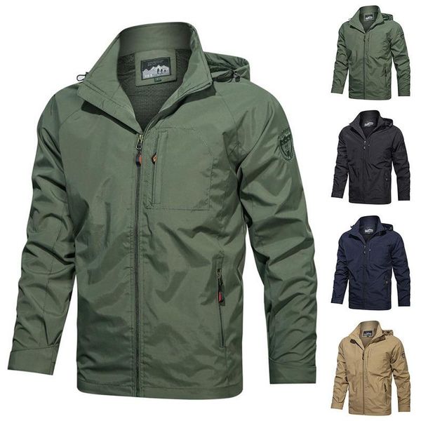 

men's jackets wenyujh mens softshell jacket autumn military tactical bomber windbreaker men breathable hooded pilot windproof coats, Black;brown