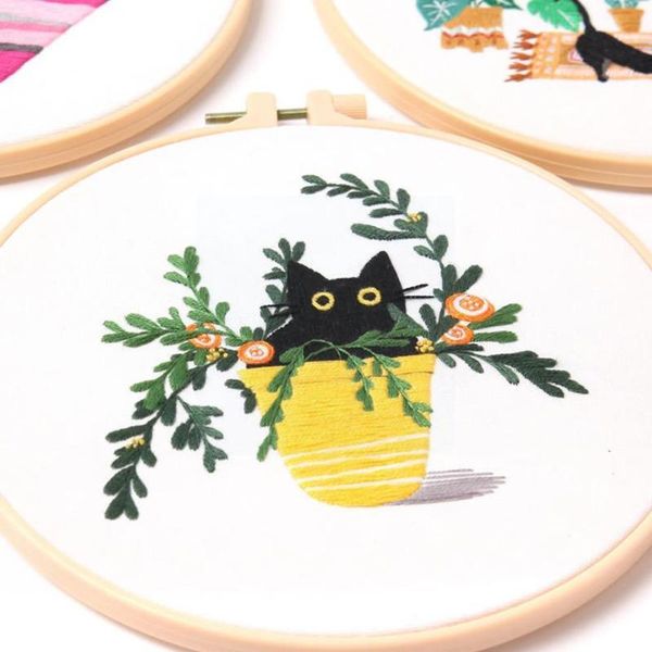 

other arts and crafts flower black pattern embroidery set needlework craft beginner sewing kit diy stitch printed tools e1l9