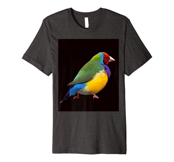 

beautiful colorful gouldian finch bird t shirt, White;black